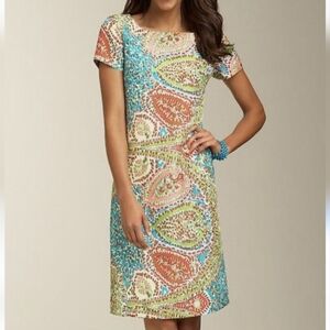 Talbots Silk Paisley Shift Dress